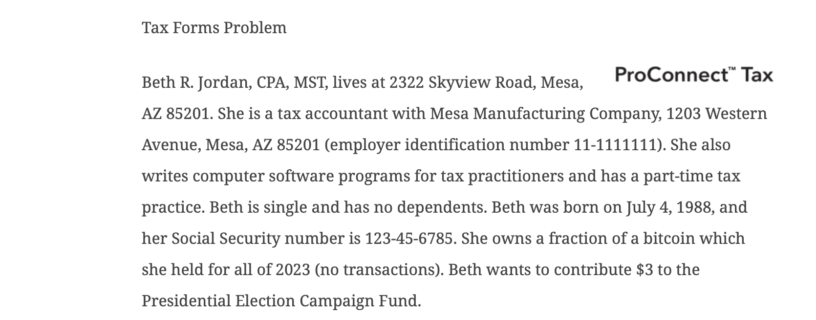 Part 1 Tax Computation Compute Beth Jordan s 2 0