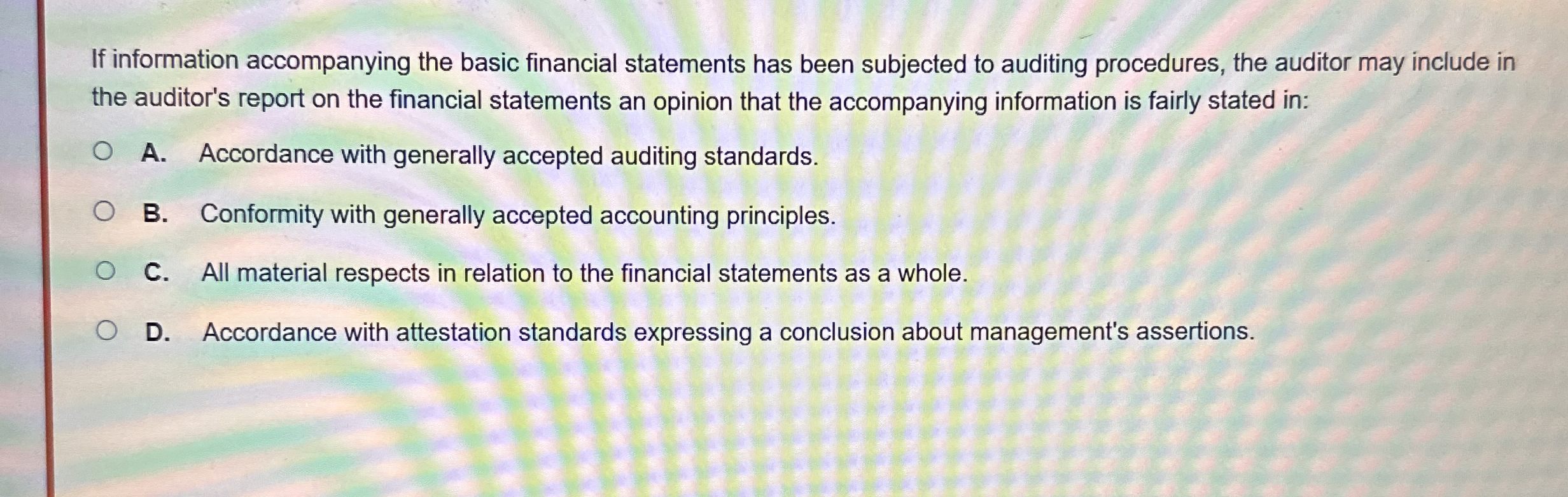 If information accompanying the basic financial