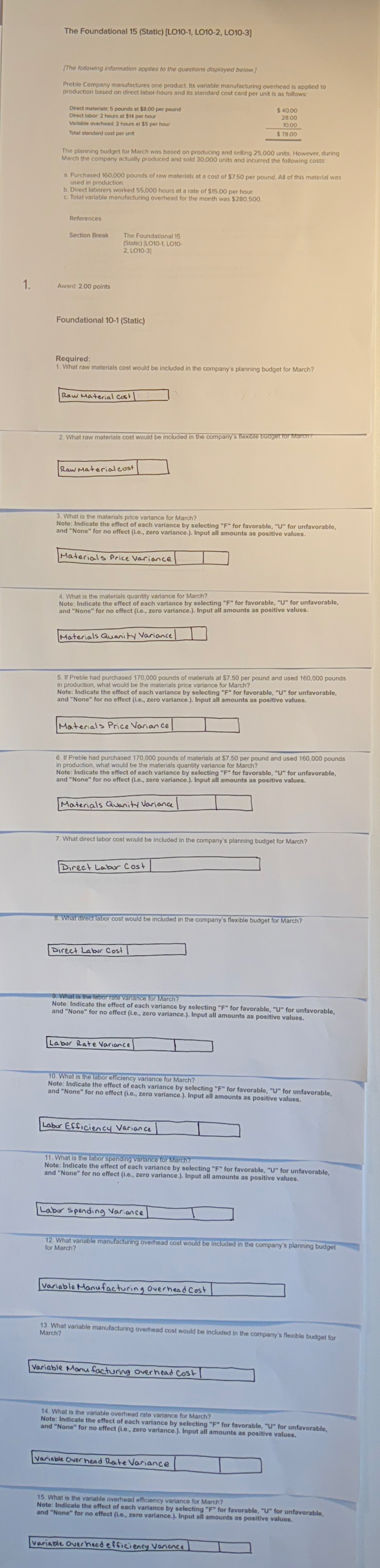 The Foundational 1 5 ( Static ) [ LO 1 0 - 1 , LO