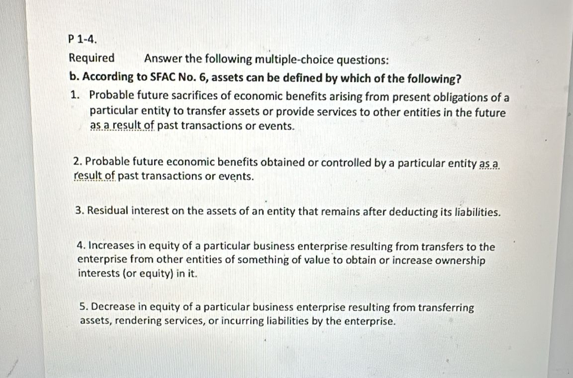 P 1 - 4 . Required Answer the following multiple