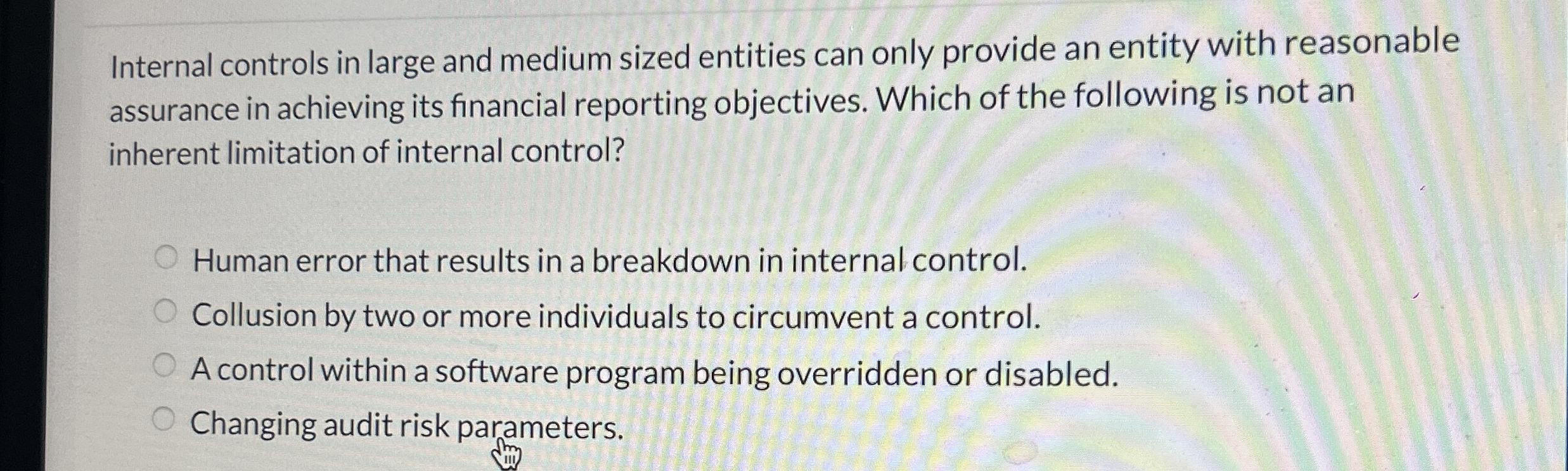 Internal controls in large and medium sized
