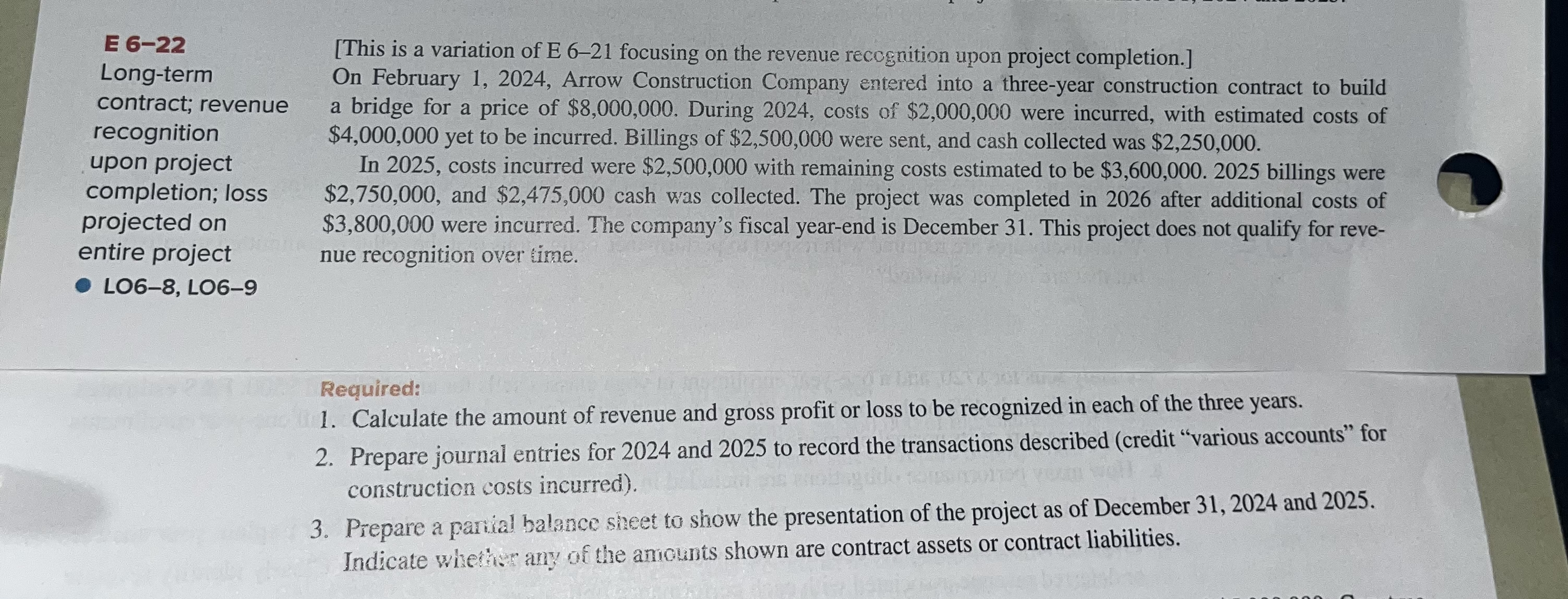 E 6 - 2 2 Long - term contract; revenue