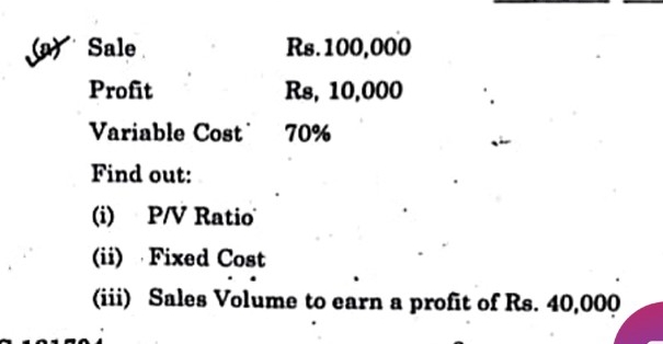 ( a ) \ table [ [ Sale , Rs . 1 0 0 , 0 0 0 ] , [
