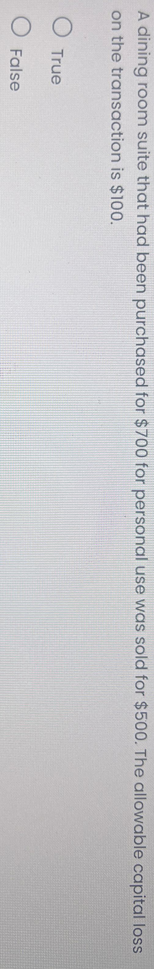 A dining room suite that had been purchased for $