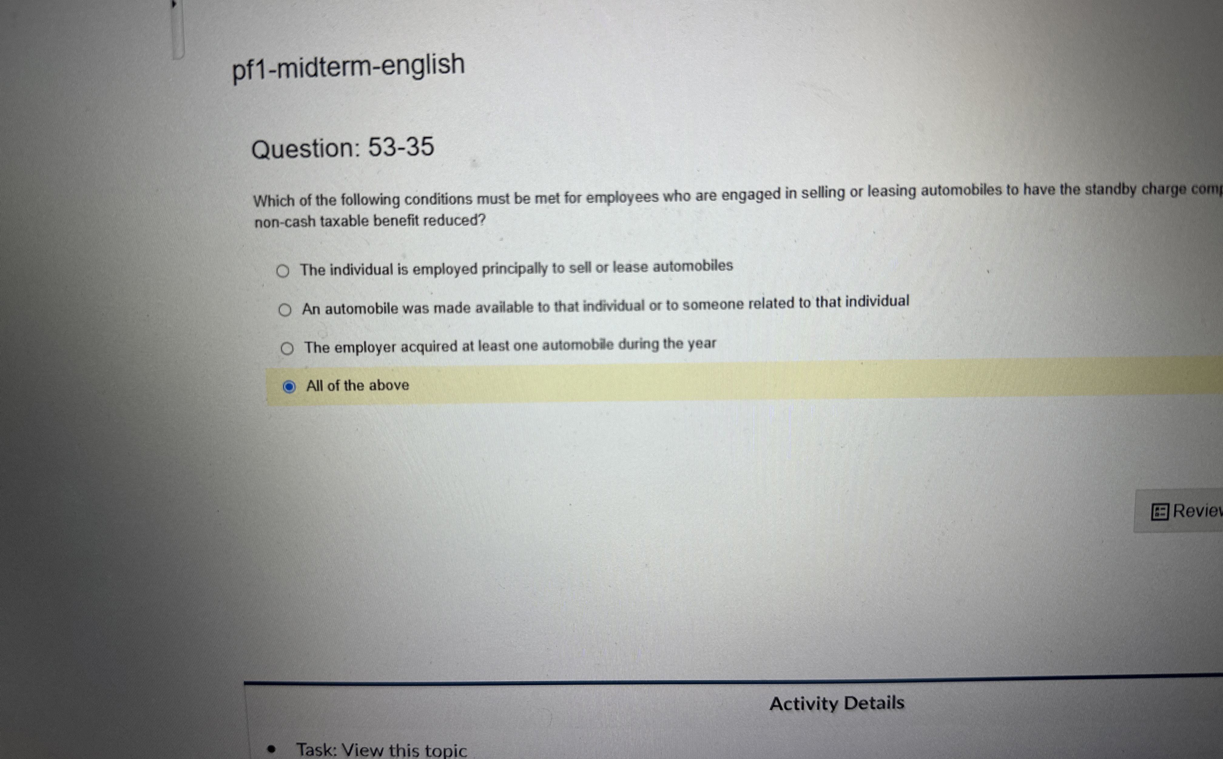pf 1 - midterm - english Question: 5 3 - 3 5