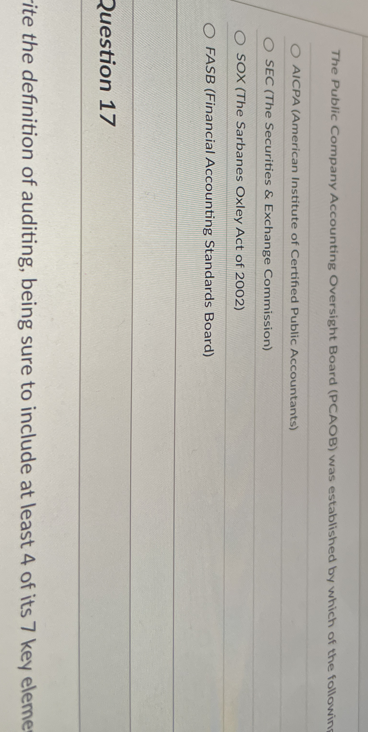 The Public Company Accounting Oversight Board (