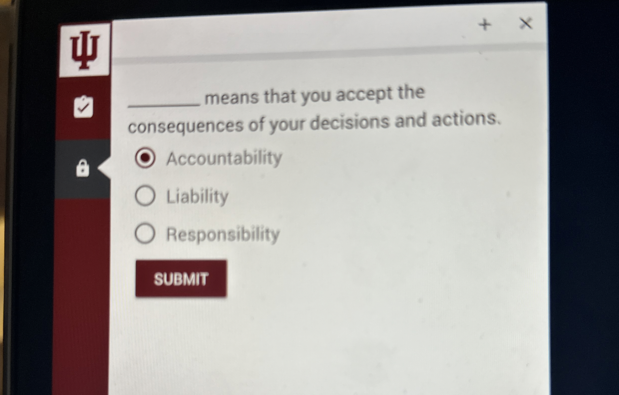 x means that you accept the consequences of your