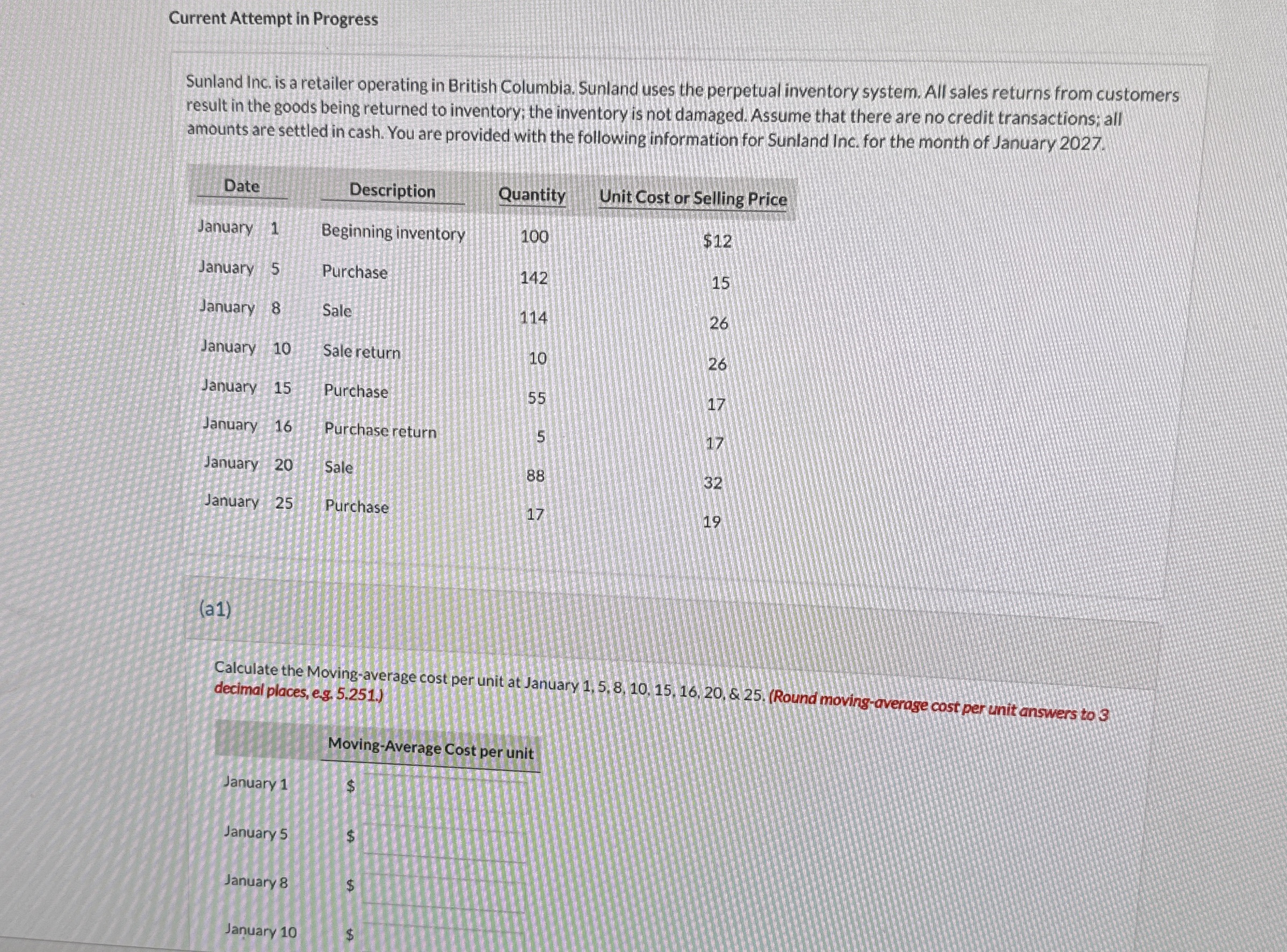 Current Attempt in Progress Sunland Inc, is a