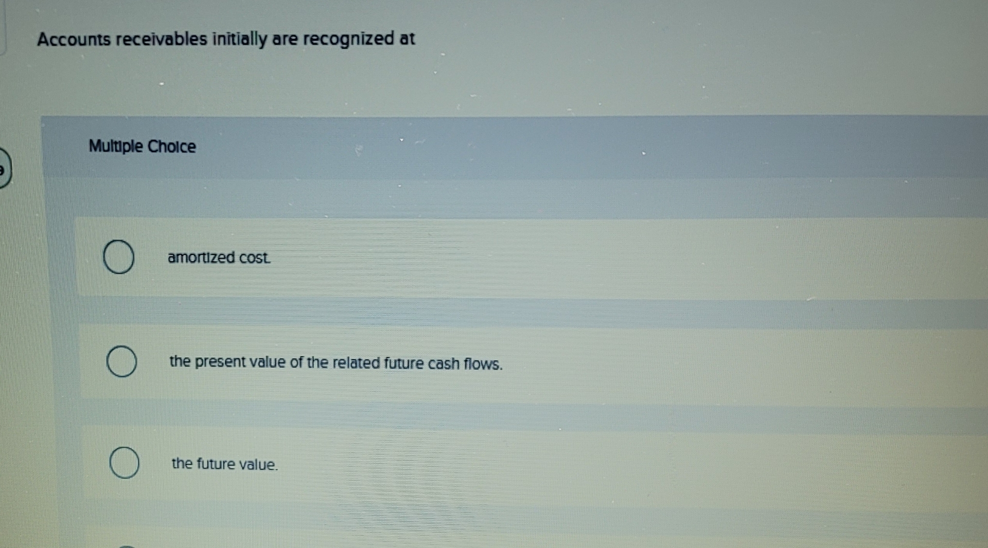 Accounts receivables initially are recognized at