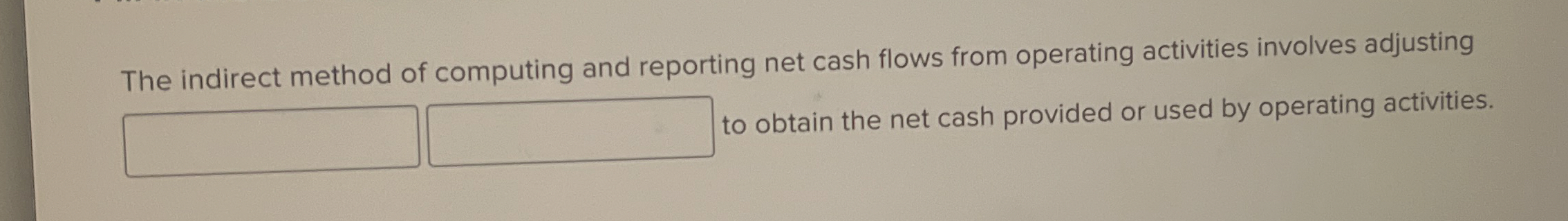 The indirect method of computing and reporting