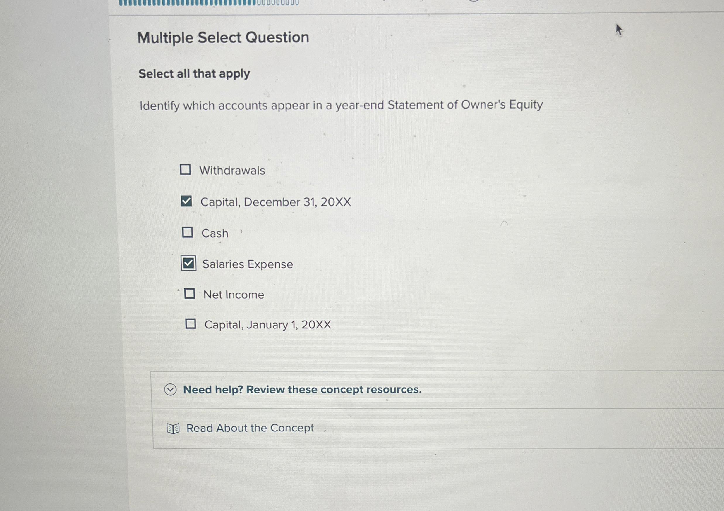Multiple Select Question Select all that apply