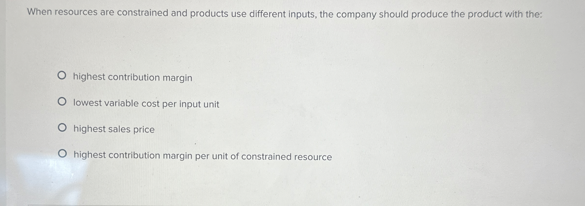 When resources are constrained and products use