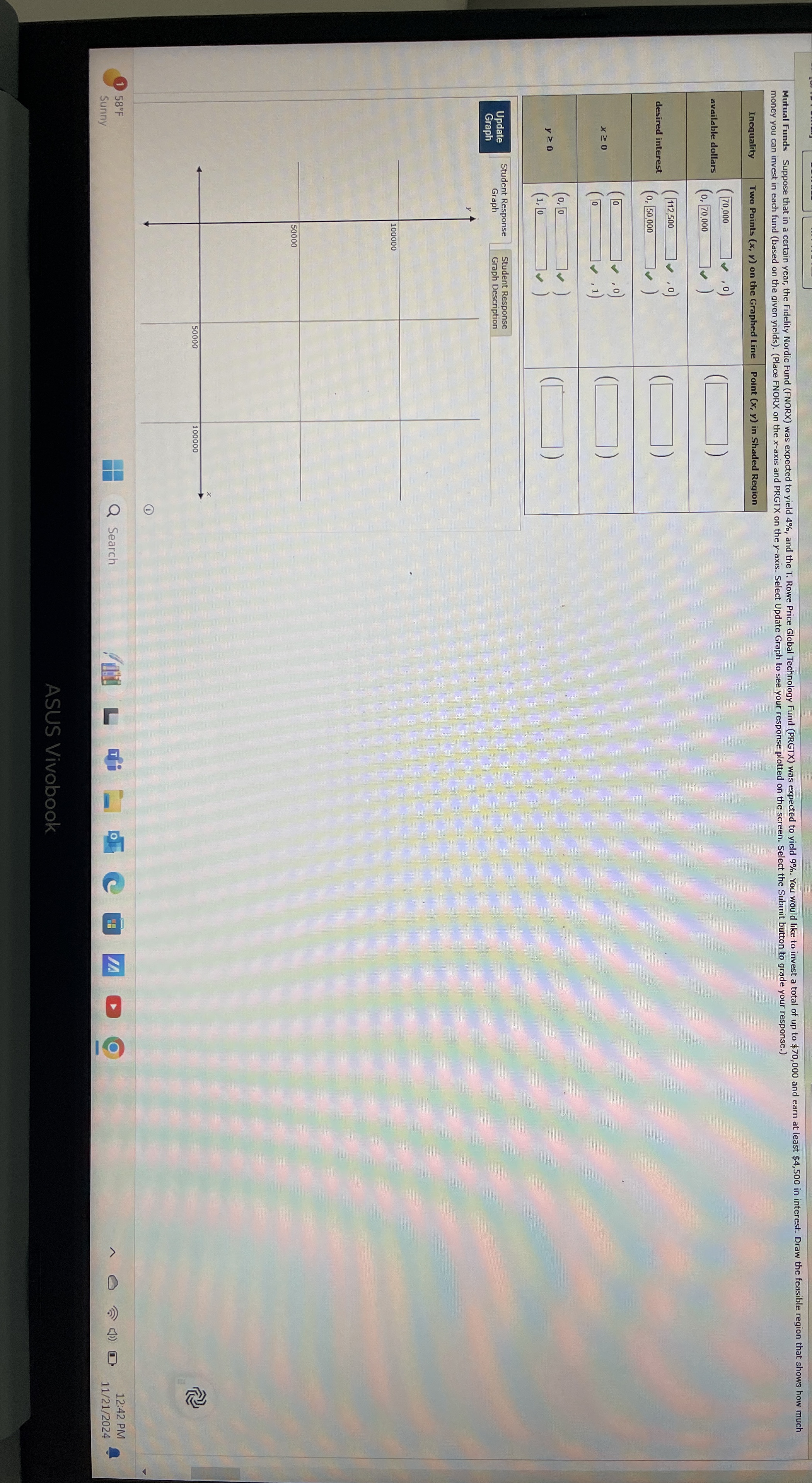 \ table [ [ Inequality , Two Points ( x , y ) on