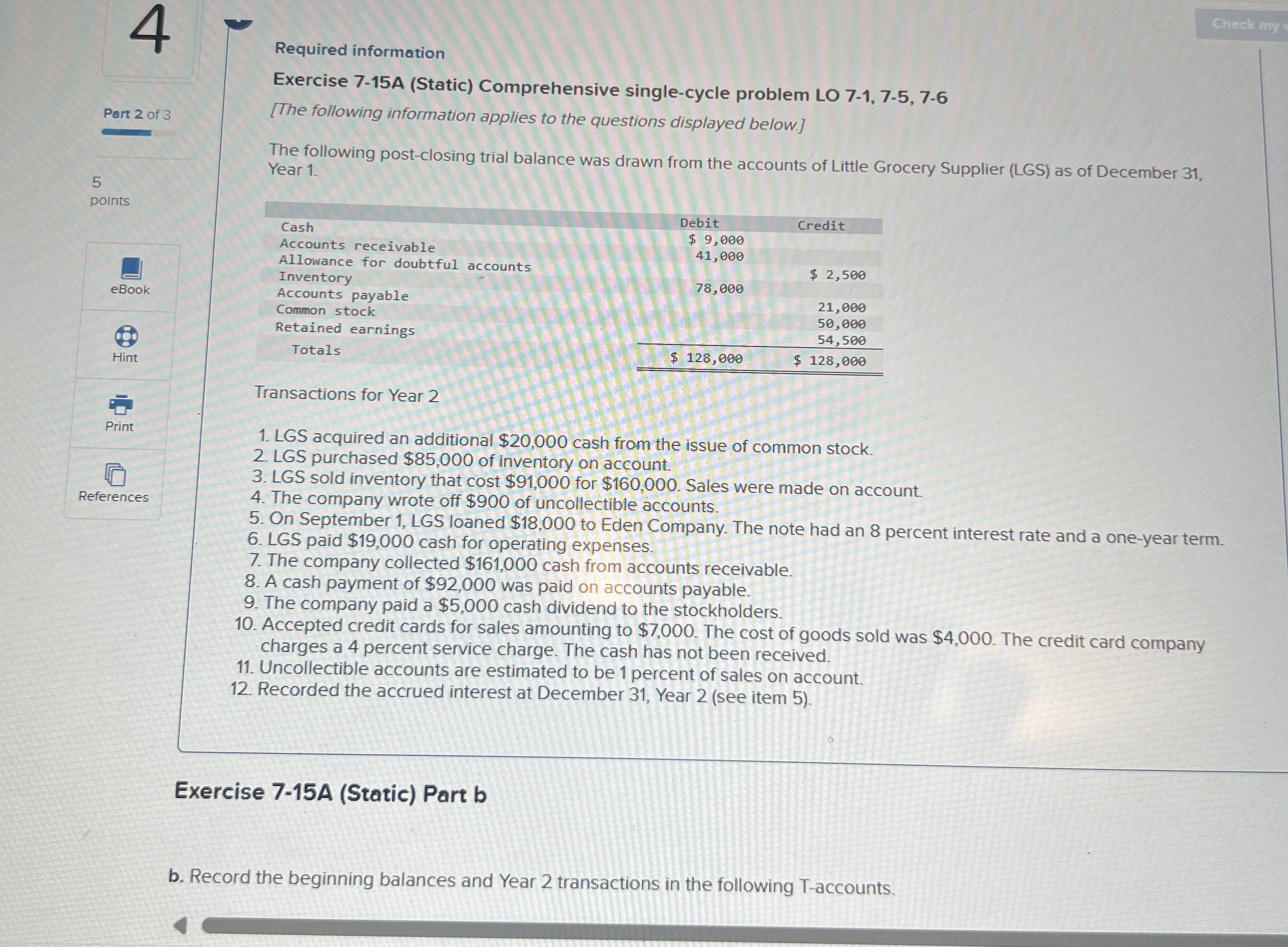 Check my Required information Exercise 7 - 1 5 A