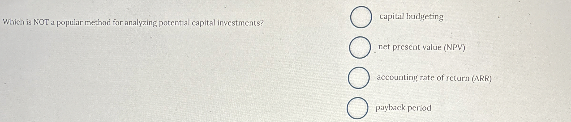 Which is NOT a popular method for analyzing