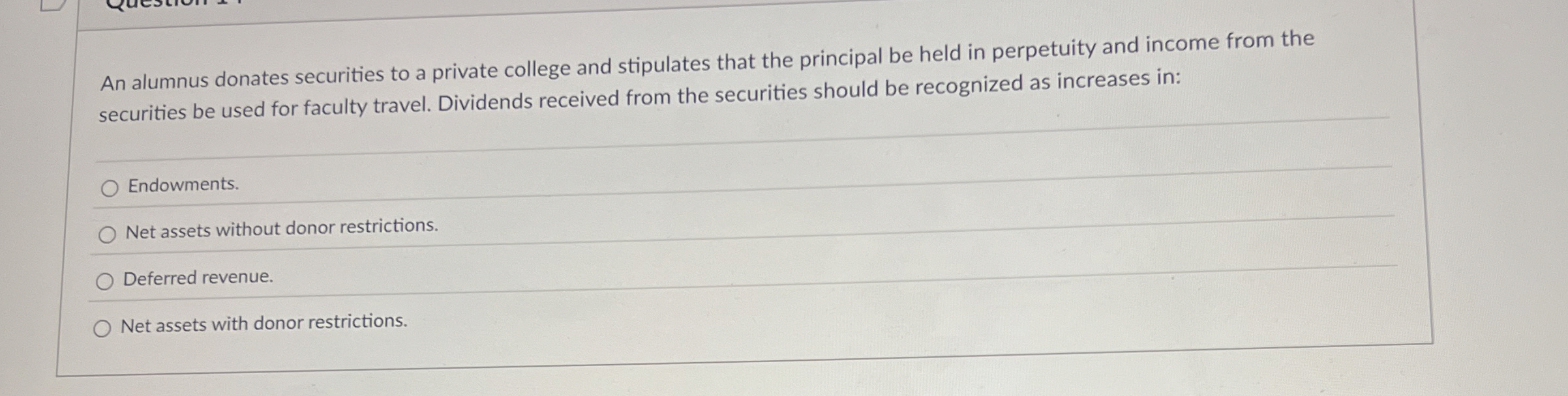 An alumnus donates securities to a private