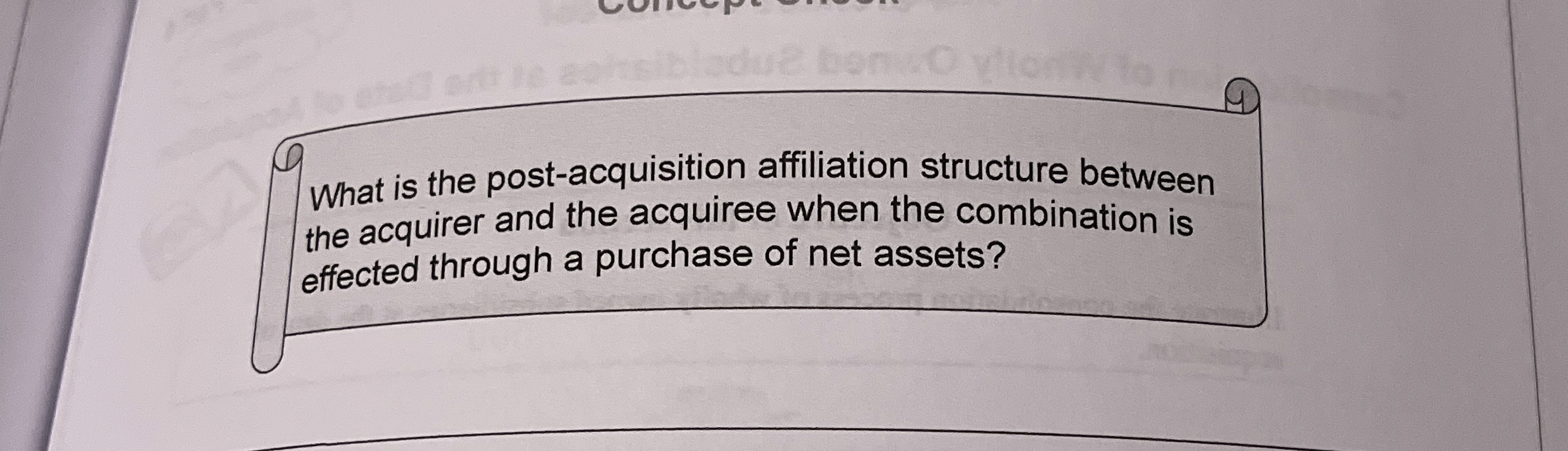 What is the post - acquisition affiliation