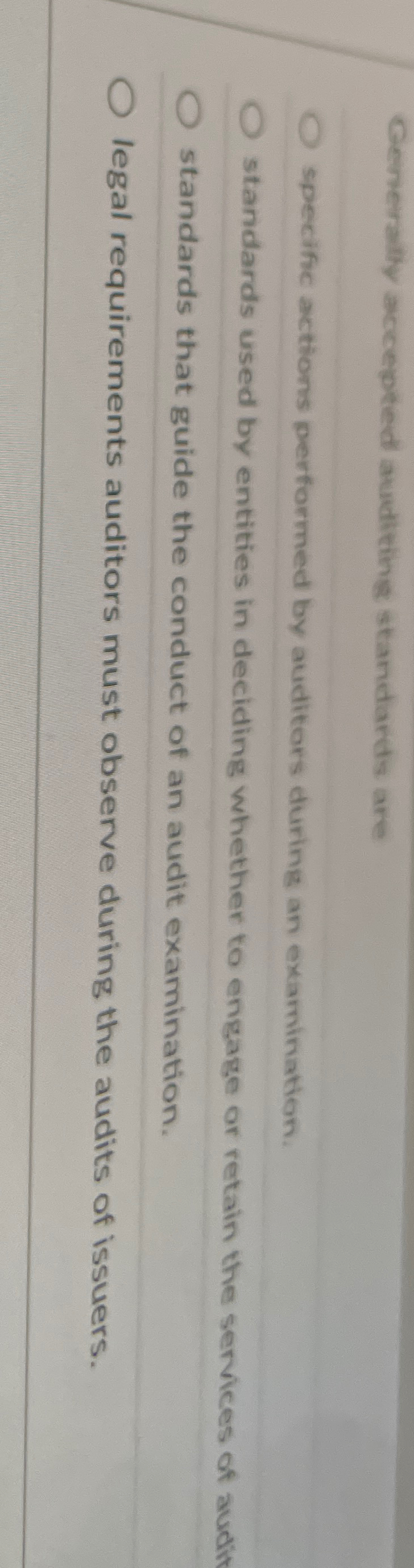 Gerserathy accepted auditing standards are
