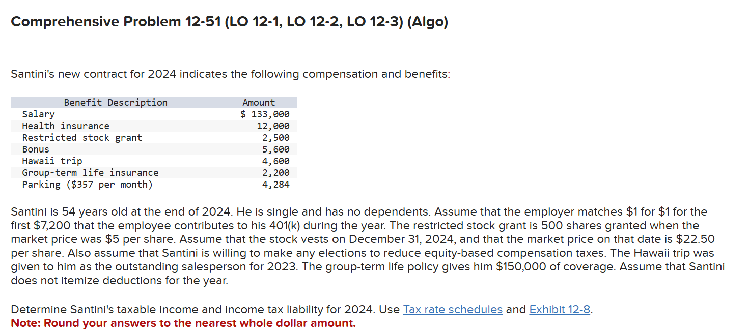 Comprehensive Problem 1 2 - 5 1 ( LO 1 2 - 1 , LO