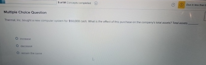 5 of 9 1 Concepts completed ( i ) Multiple Cholce