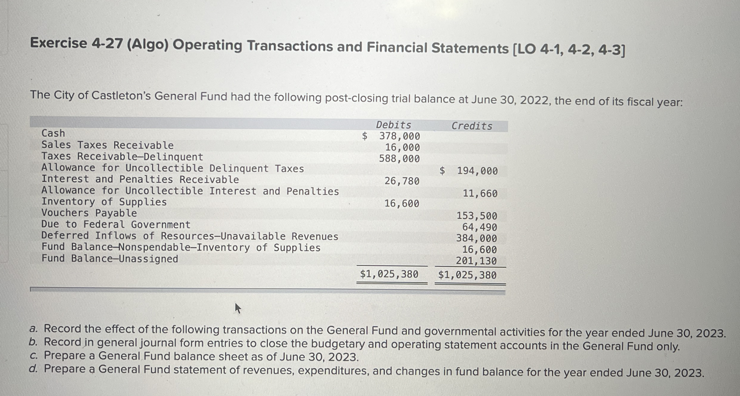 Exercise 4 - 2 7 ( Algo ) Operating Transactions