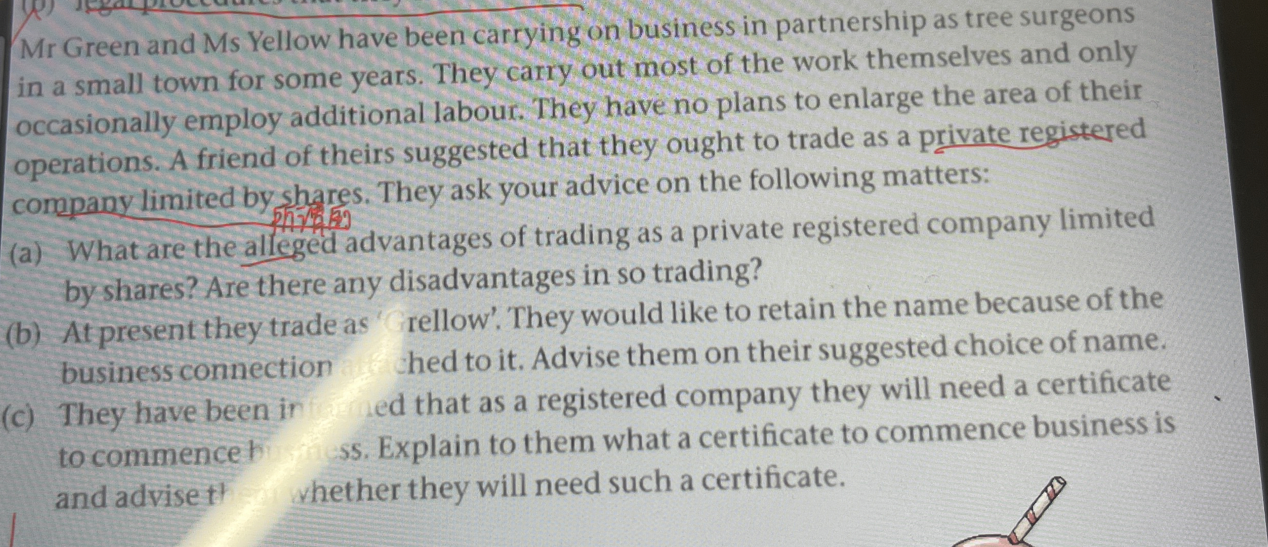 Mr Green and Ms Yellow have been carrying on