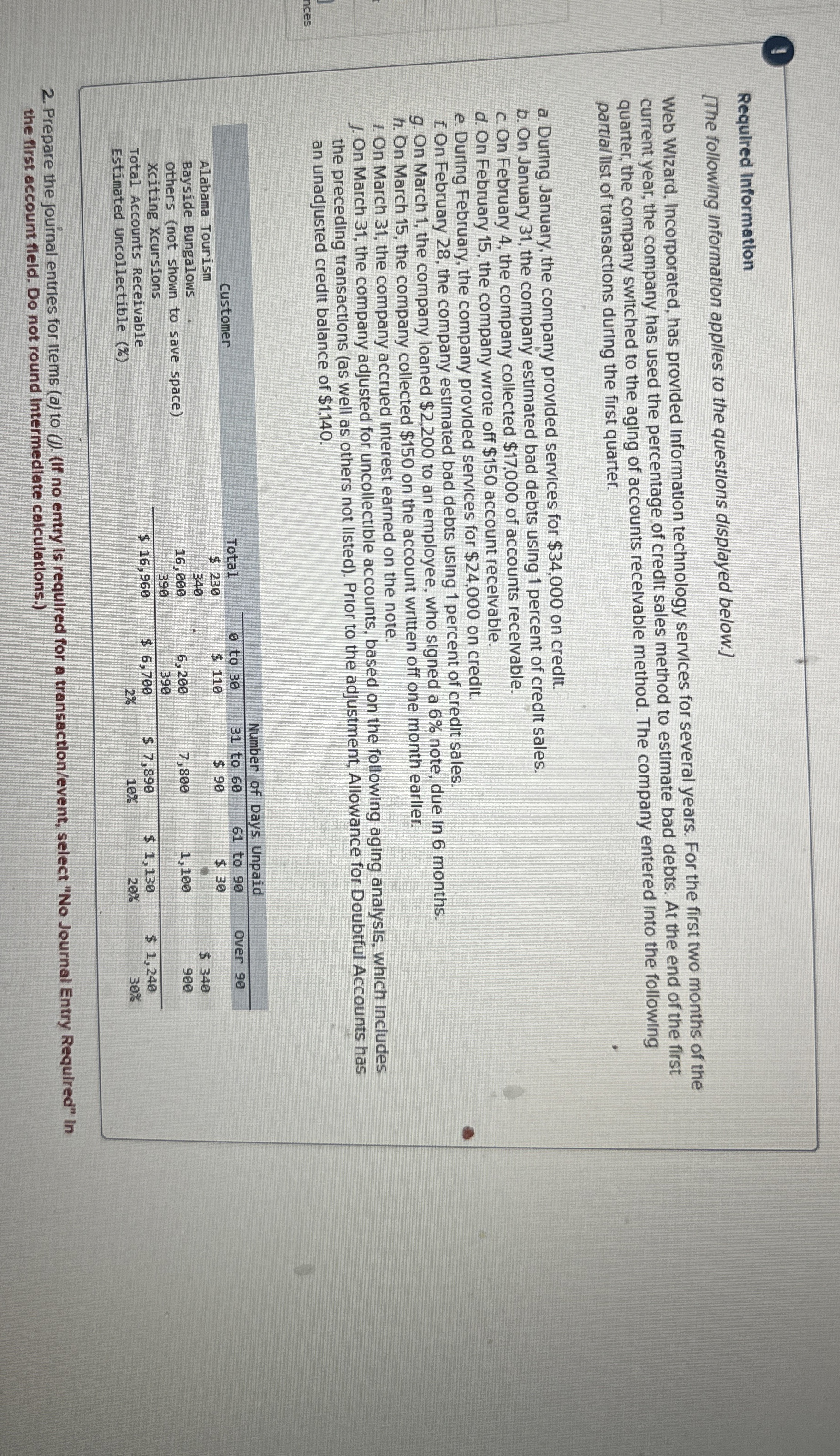 ( Requlred Information [ The following