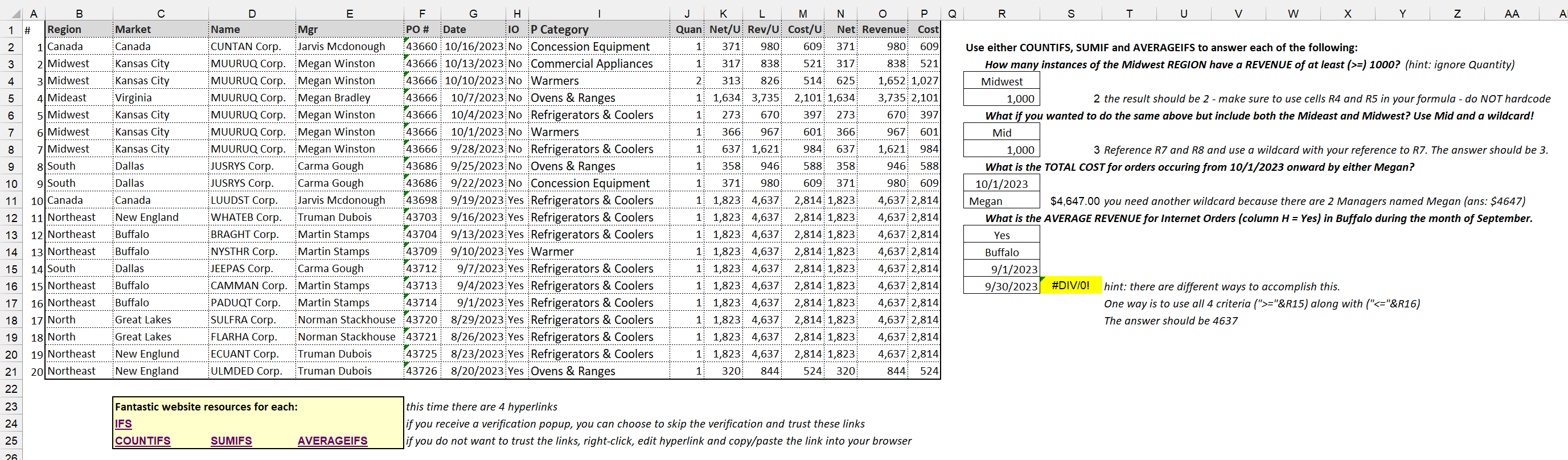 What is the AVERAGE REVENUE for Internet Orders (