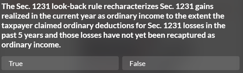 The Sec. 1 2 3 1 look - back rule recharacterizes