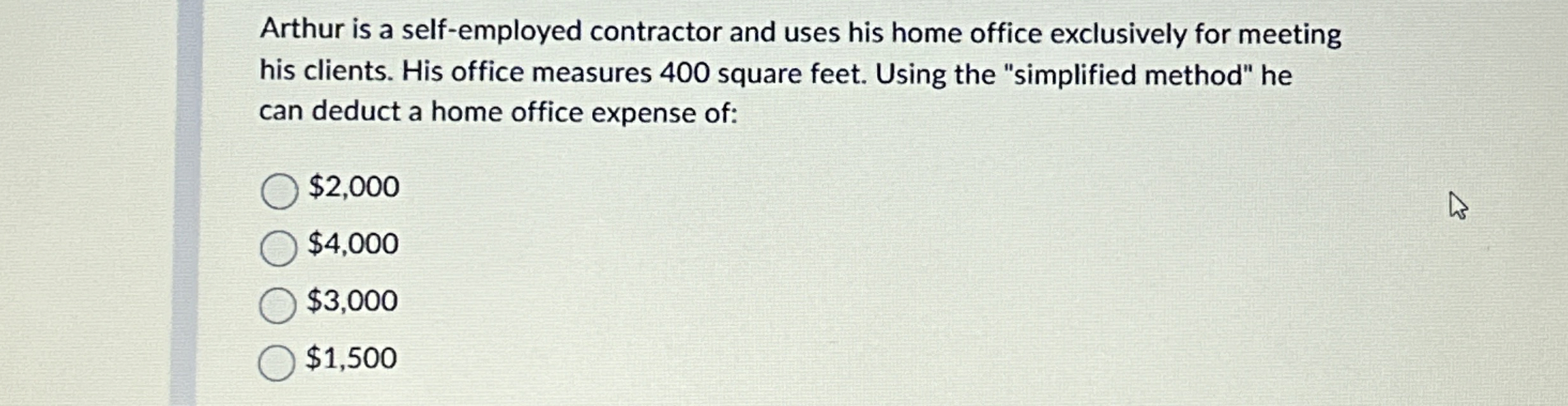 Arthur is a self - employed contractor and uses