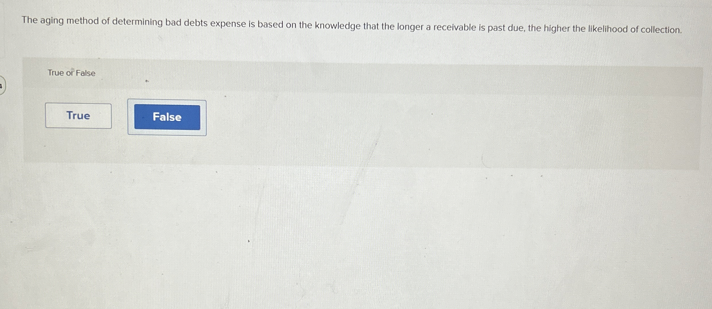 The aging method of determining bad debts expense