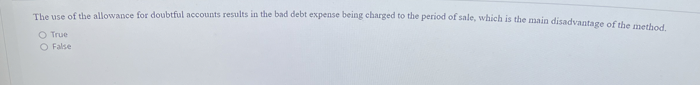 The use of the allowance for doubtful accounts