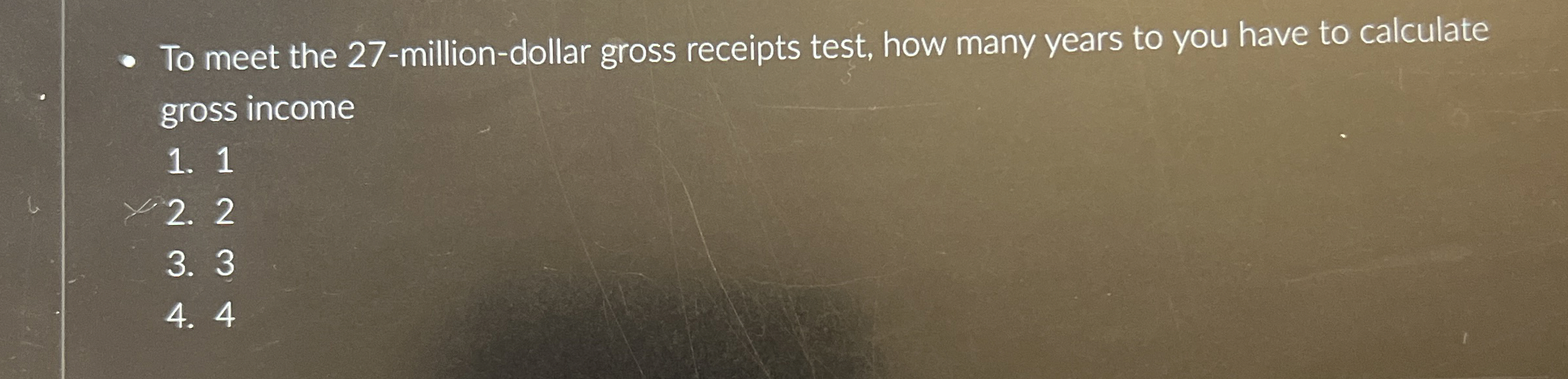 To meet the 2 7 - million - dollar gross receipts
