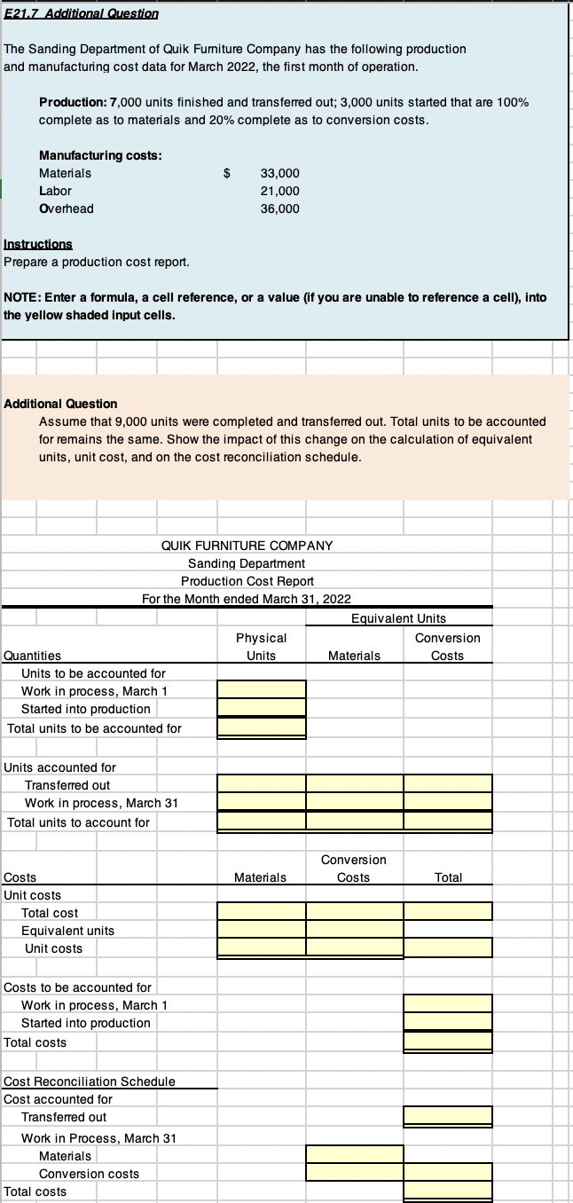 E 2 1 . 7 Additional Question The Sanding
