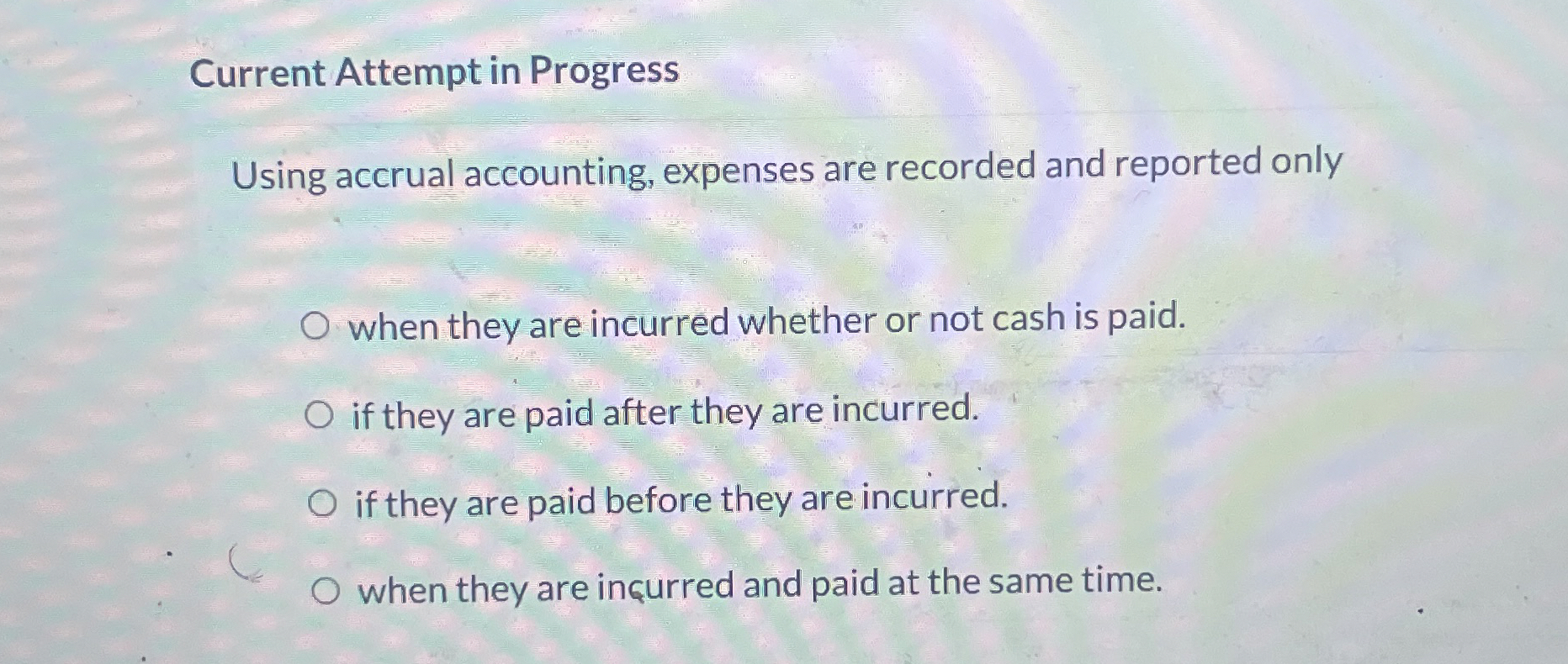 Current Attempt in Progress Using accrual