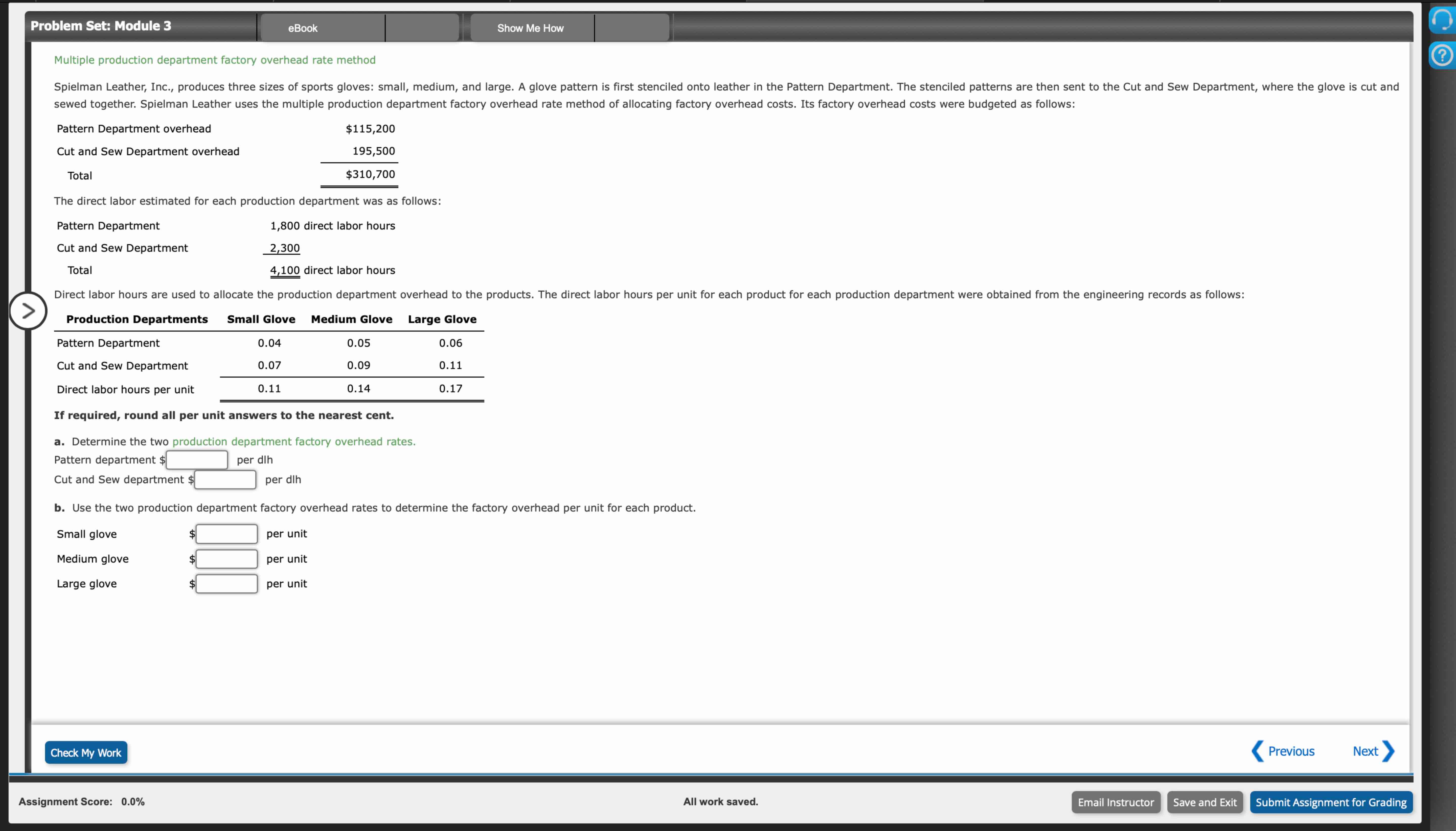 Multiple production department factory overhead