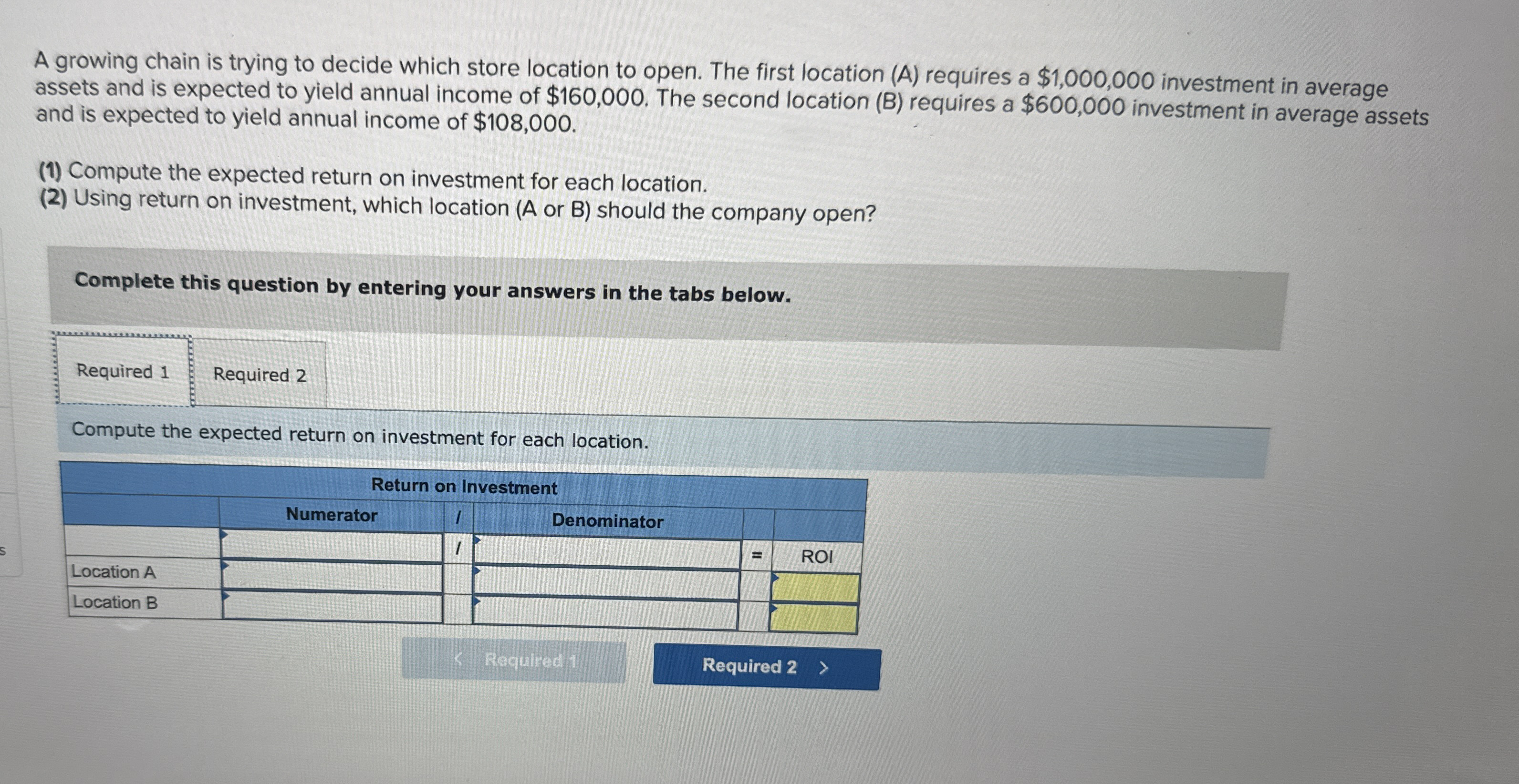A growing chain is trying to decide which store