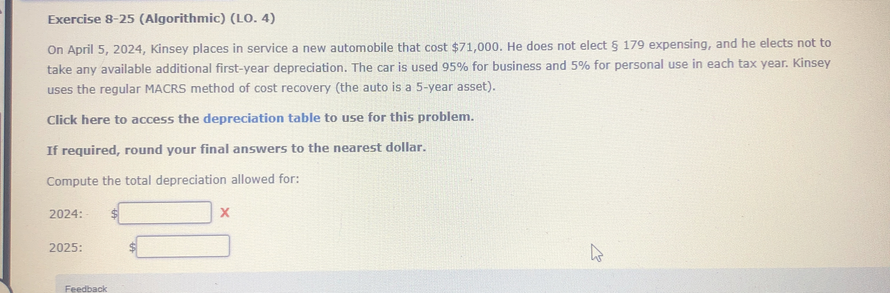 Exercise 8 - 2 5 ( Algorithmic ) ( LO . 4 ) On
