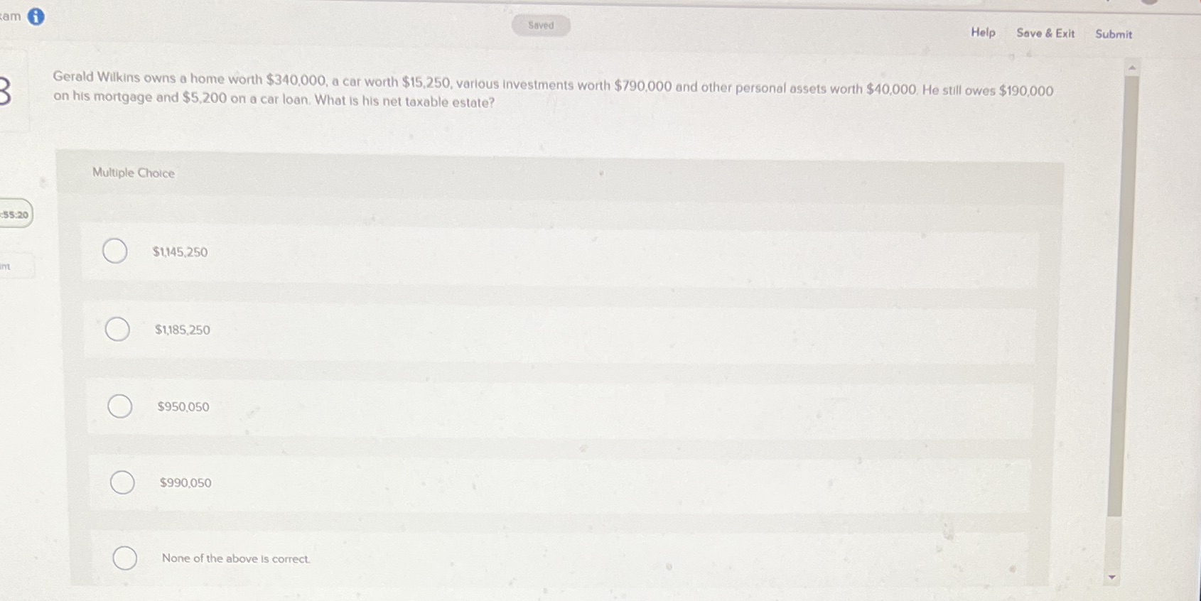 am Saved Help Save & Exit Submit Gerald Wilkins