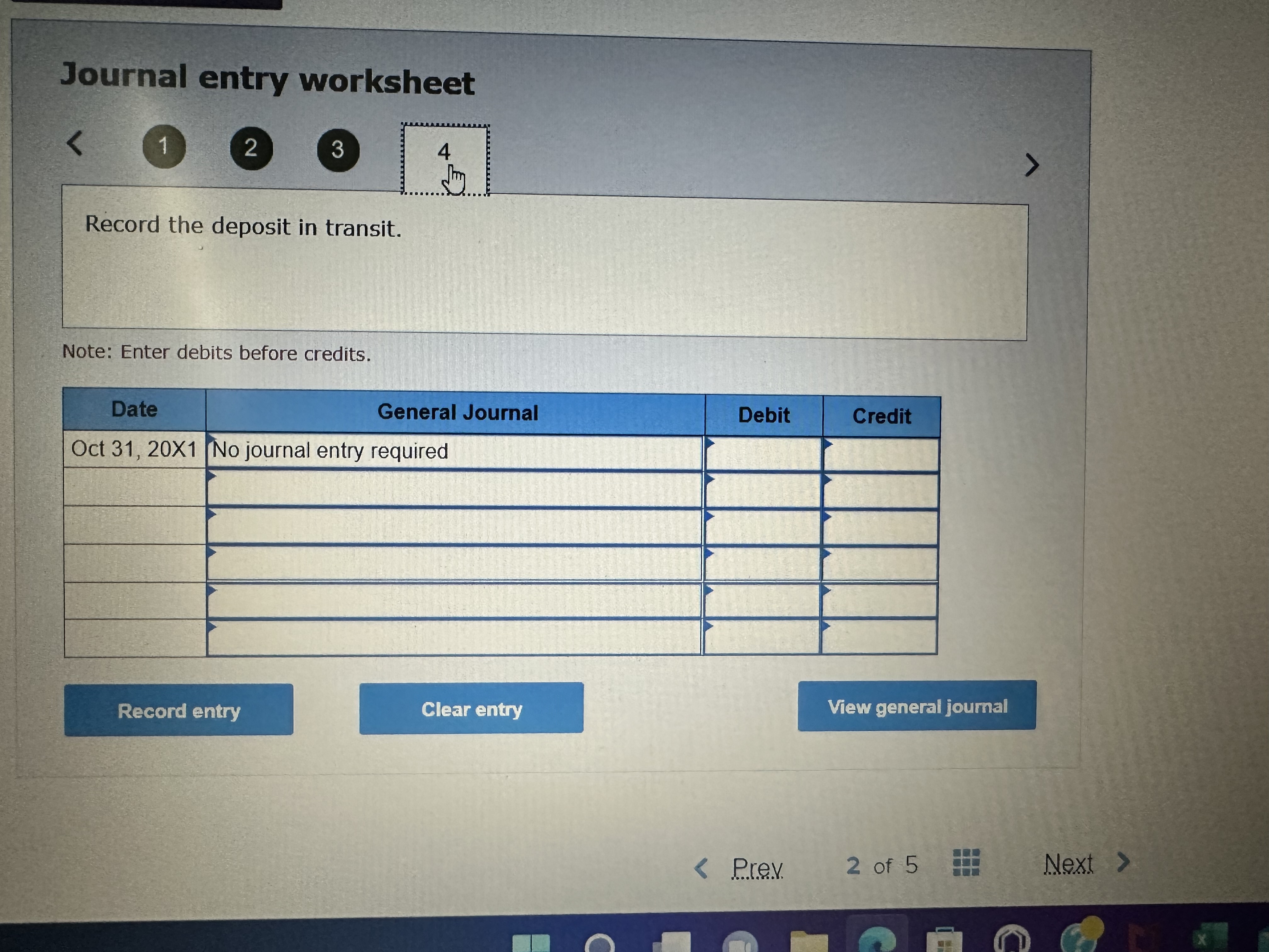 Journal entry worksheet 3 Record the returned