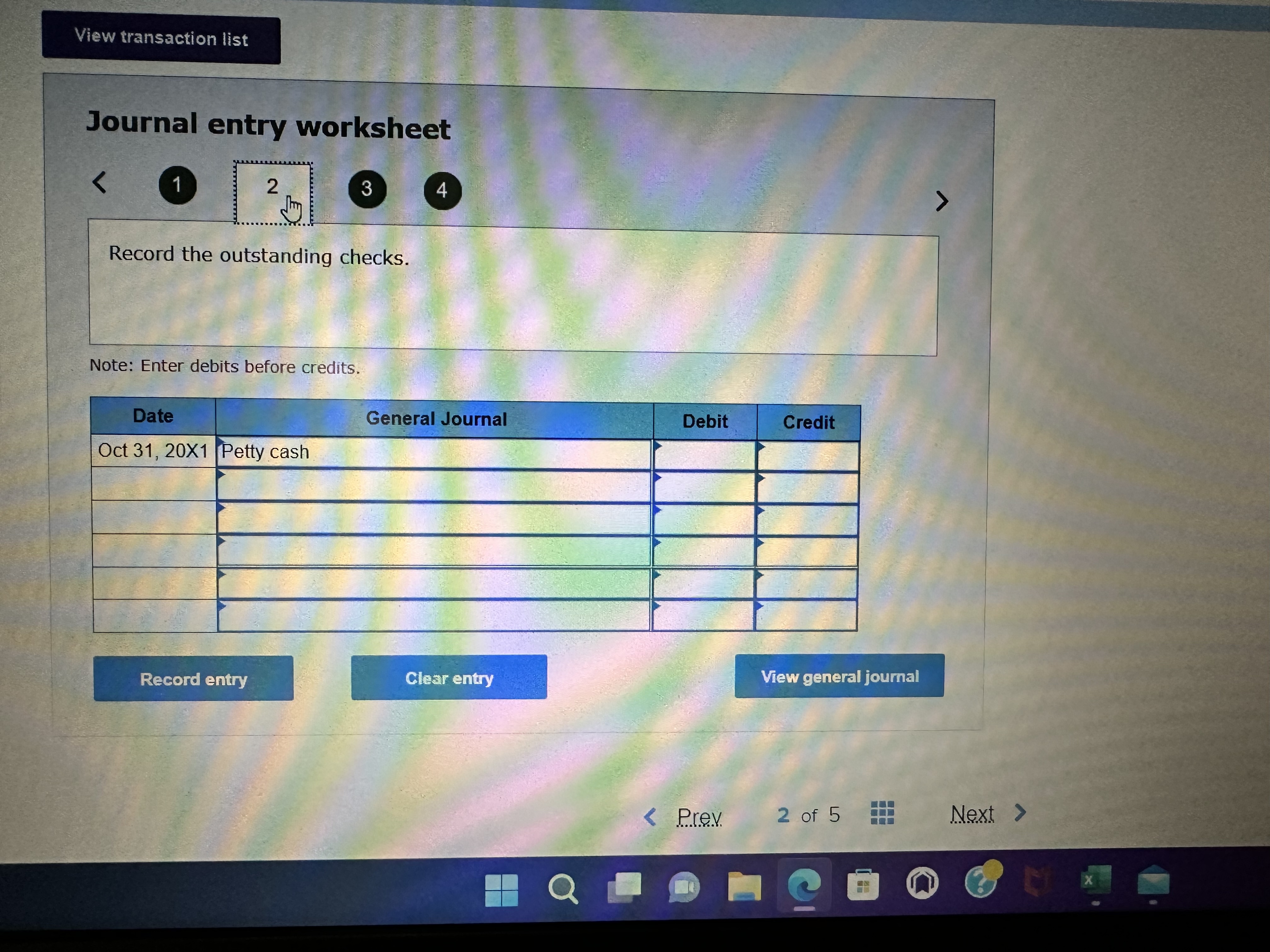 Journal entry worksheet 3 Record the returned