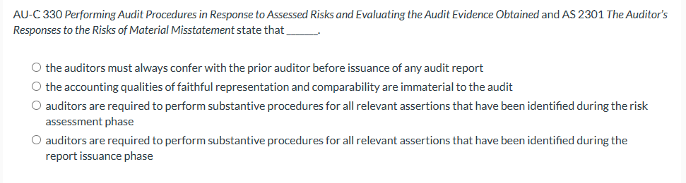 AU-C 330 Performing Audit Procedures in Response