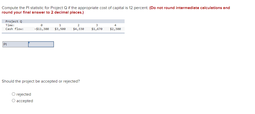 Compute the Pl statistic for Project 0 ifthe