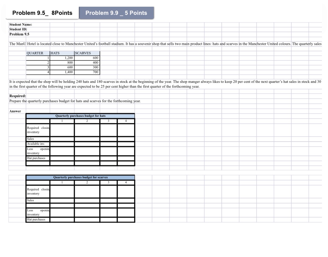 Problem 9.5_8Points Problem 9.9 _ 5 Points