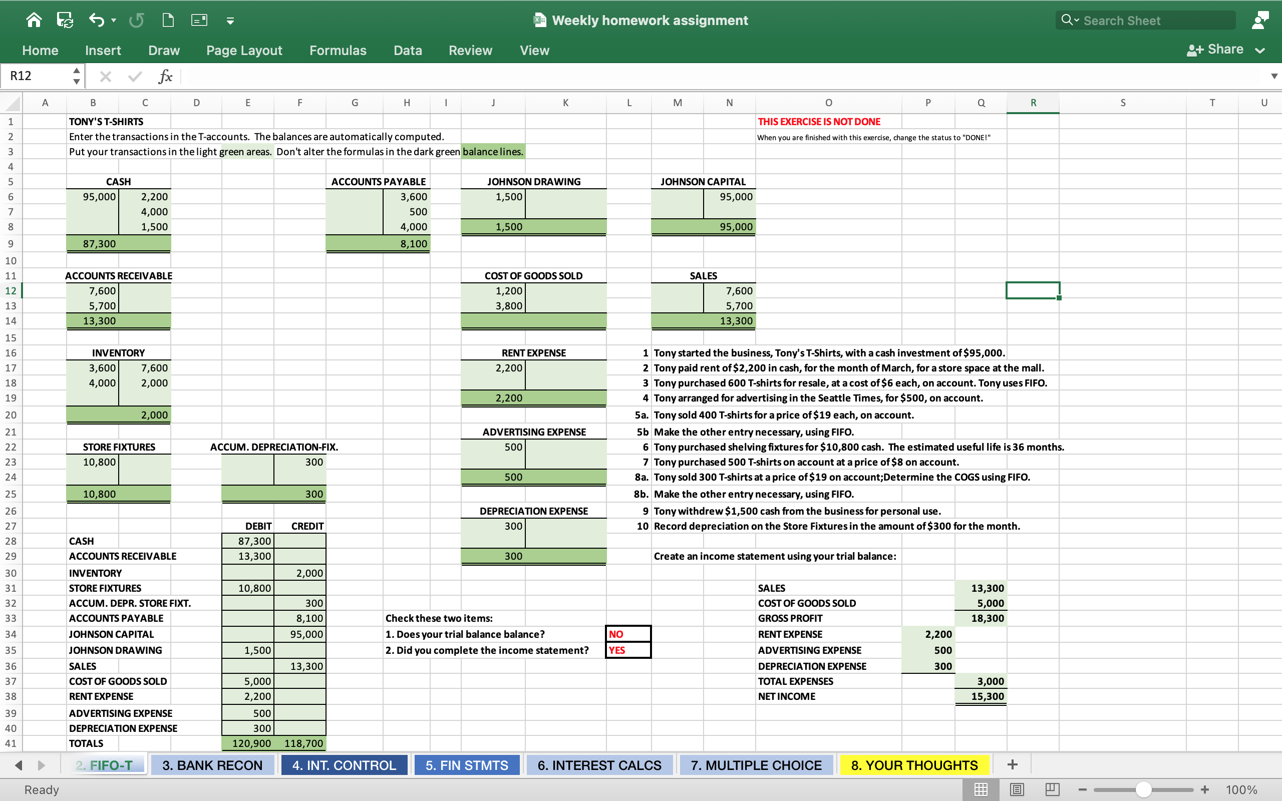 Is this correct? 3 Weekly homework assignment Q
