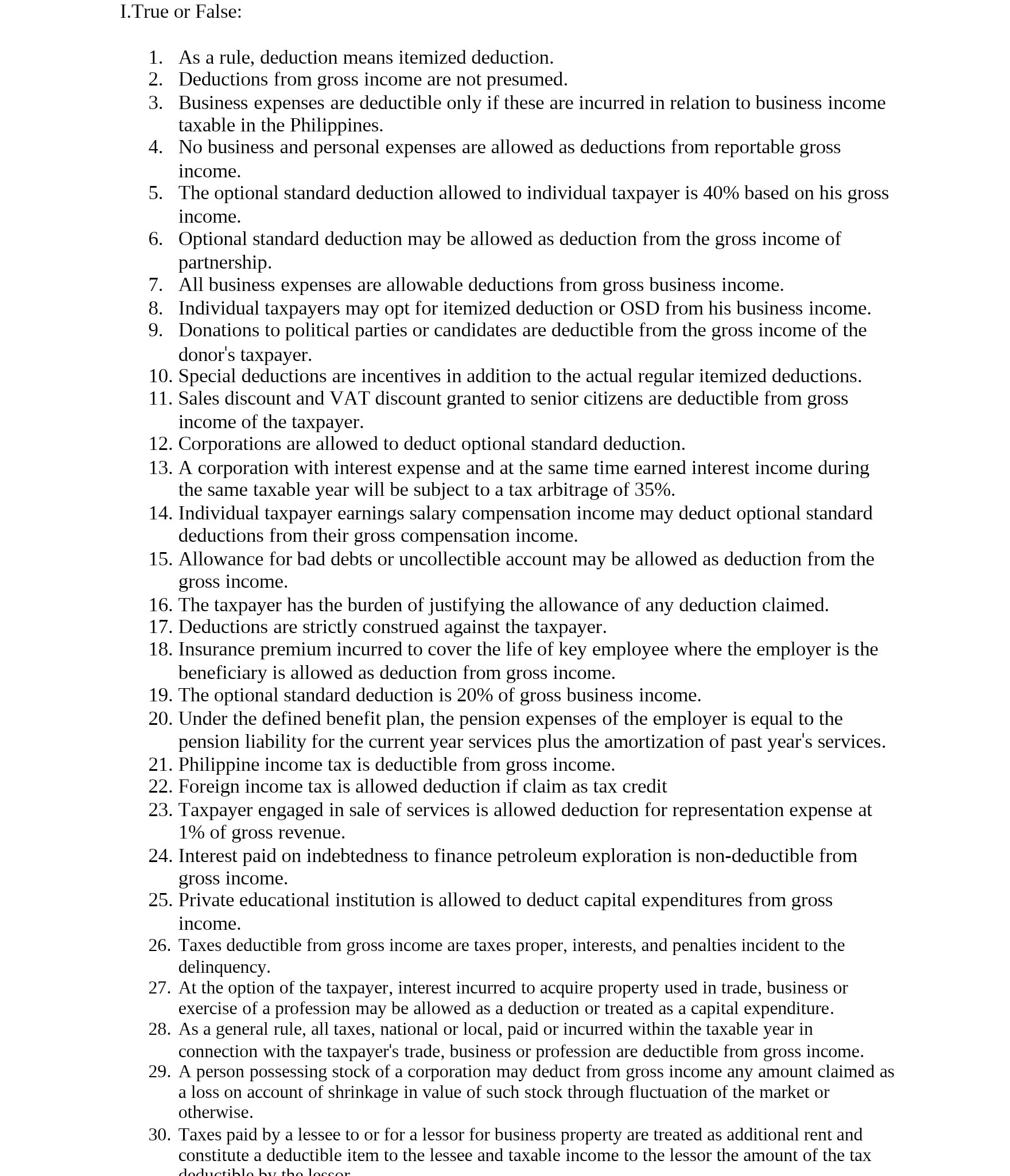 I.True or False: N.H $9.00 10. 11. 12. 13. 14.