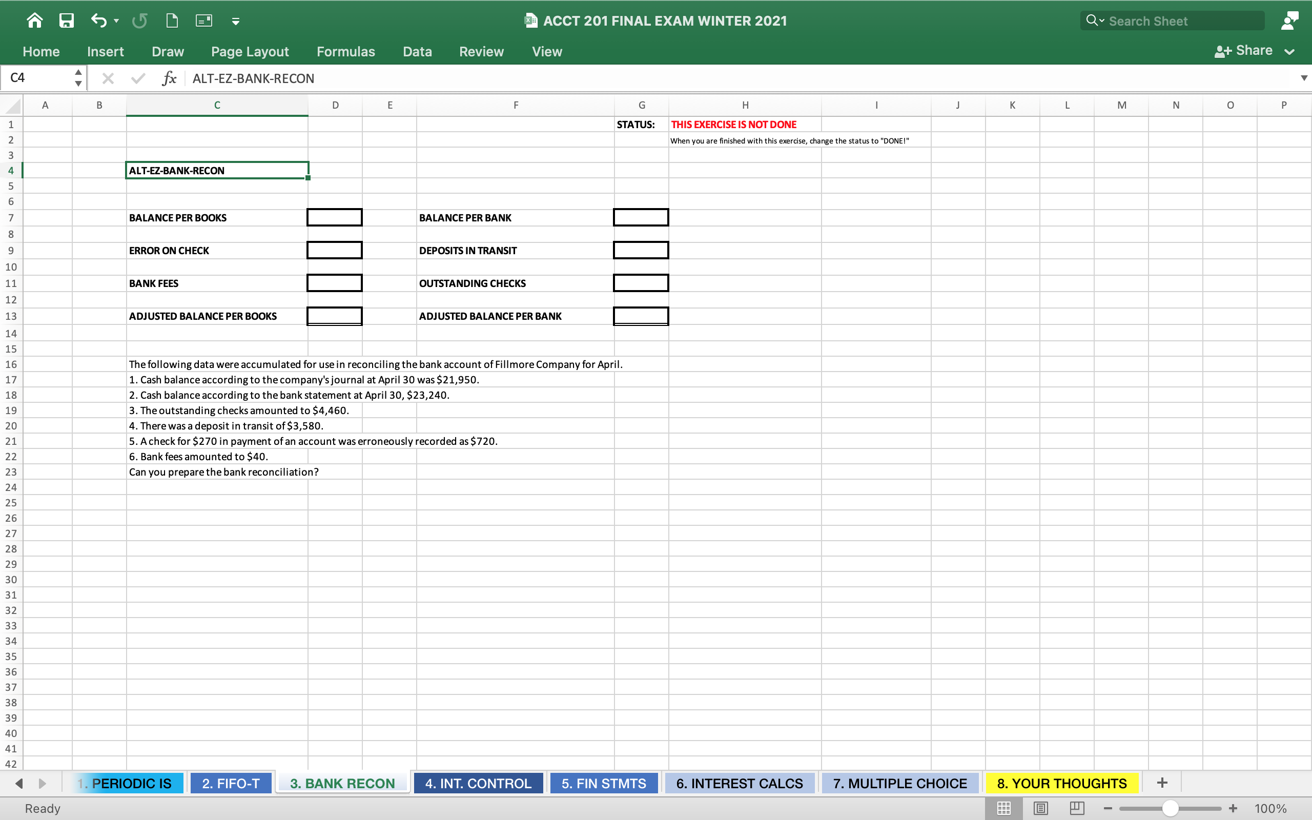 Need help with this question. 3ACCT 201 FINAL