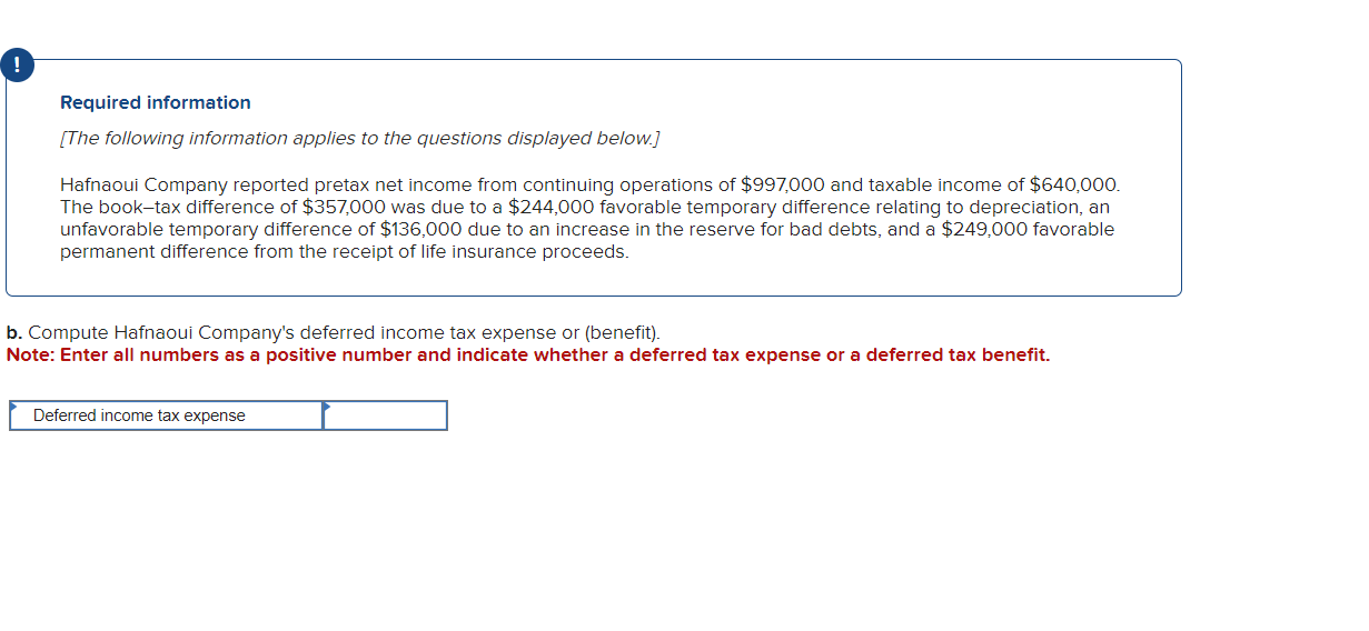 Required information {T he foiiowing information