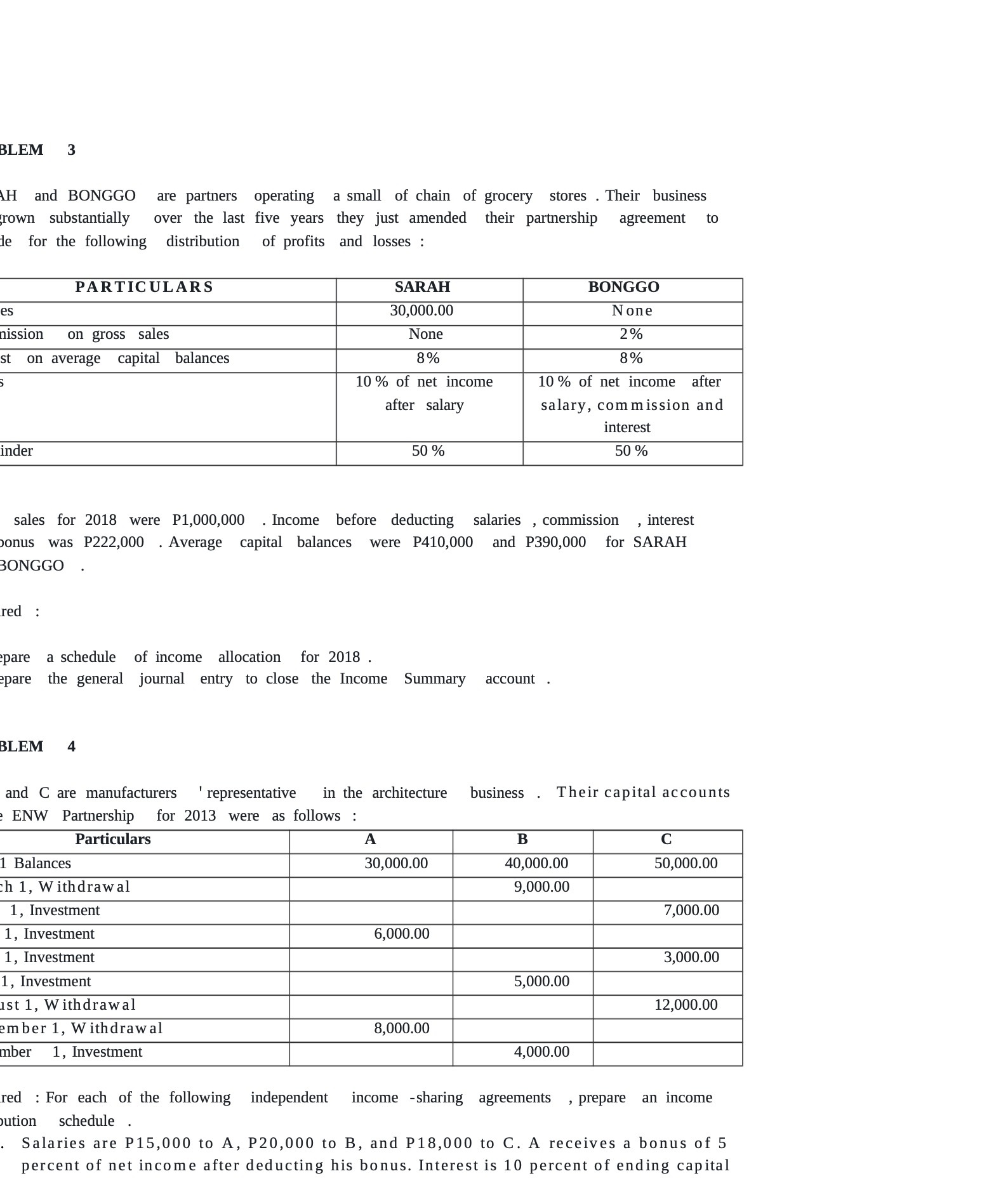 BLEM 3 H and BONGGO are partners operating a