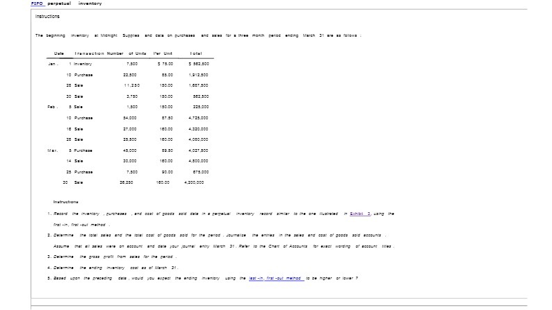 FIND purputus inventory Instructions The